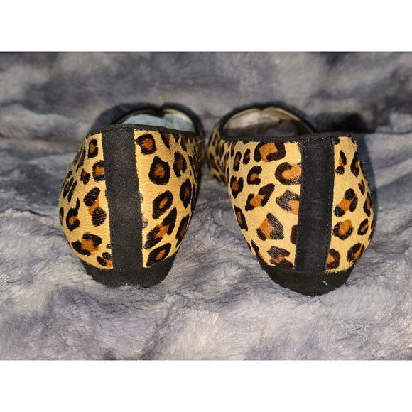 NWB VANELI GANET Camel Dino‎ Leopard Print calf hair Ballet Flat Size 7 Wide - Picture 3 of 8
